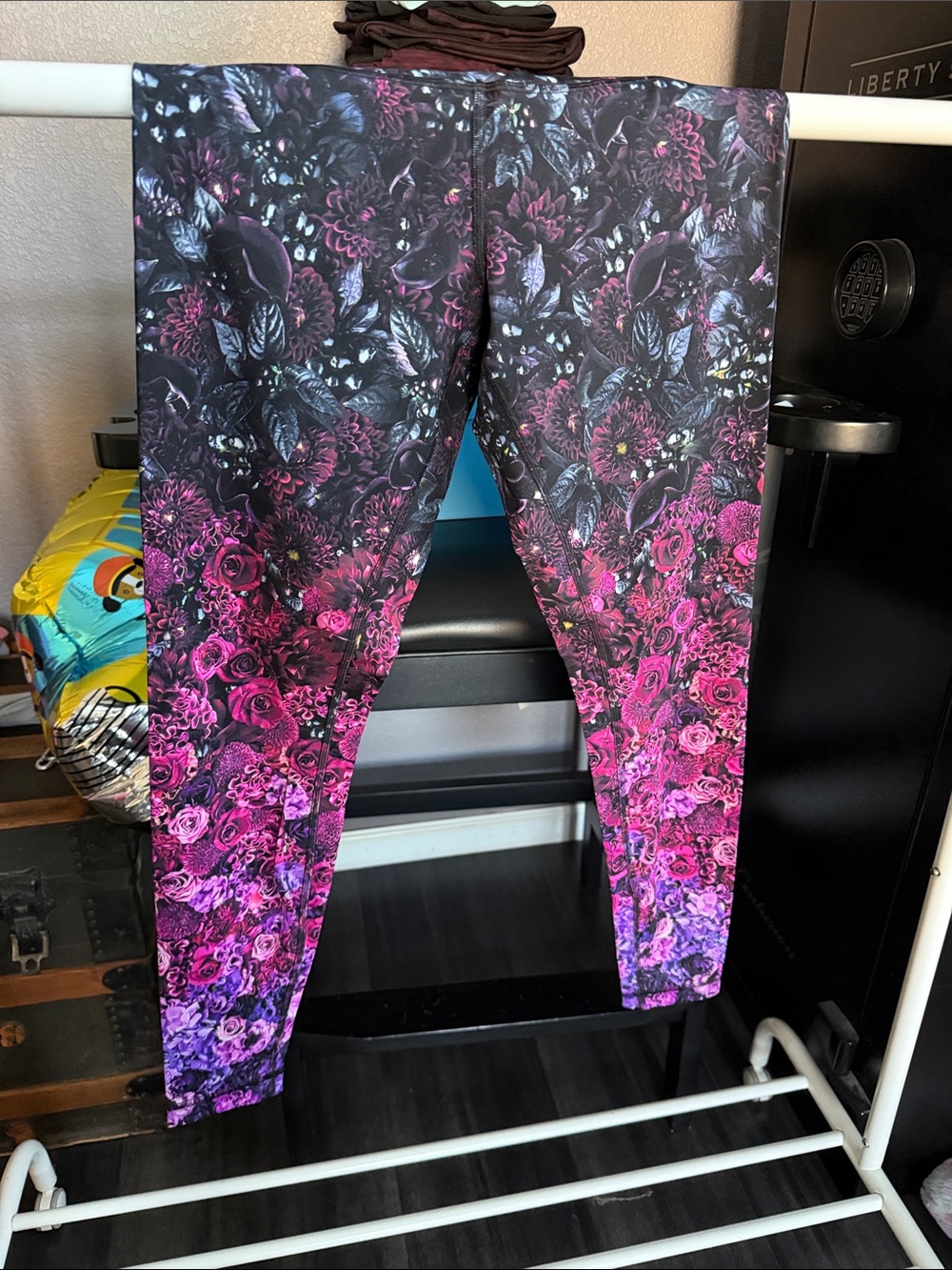 lululemon athletica Floral Ombre Leggings in Black and Pink/Purple